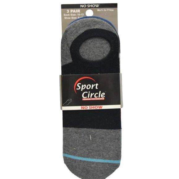 Amity Hosiery Sport Circle No Show Socks Mens 10 to13 2 Packs of 3 - Picture 3 of 4
